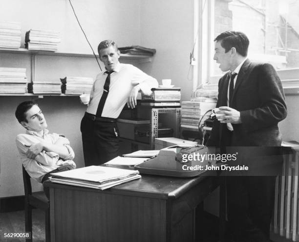 Musician and former drummer with the Shadows, Tony Meehan with Jay and Tommy Scott, 25th July 1962. Nineteen-year-old Meehan is now Executive...