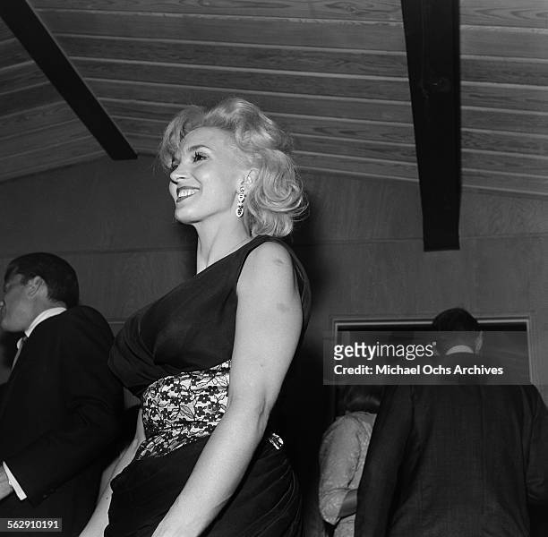 Actress Jayne Mansfield and husband Mickey Hargitay attend an event in Los Angeles,California.