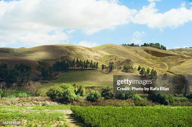 sicilian landscape - kleiner hügel stock-fotos und bilder