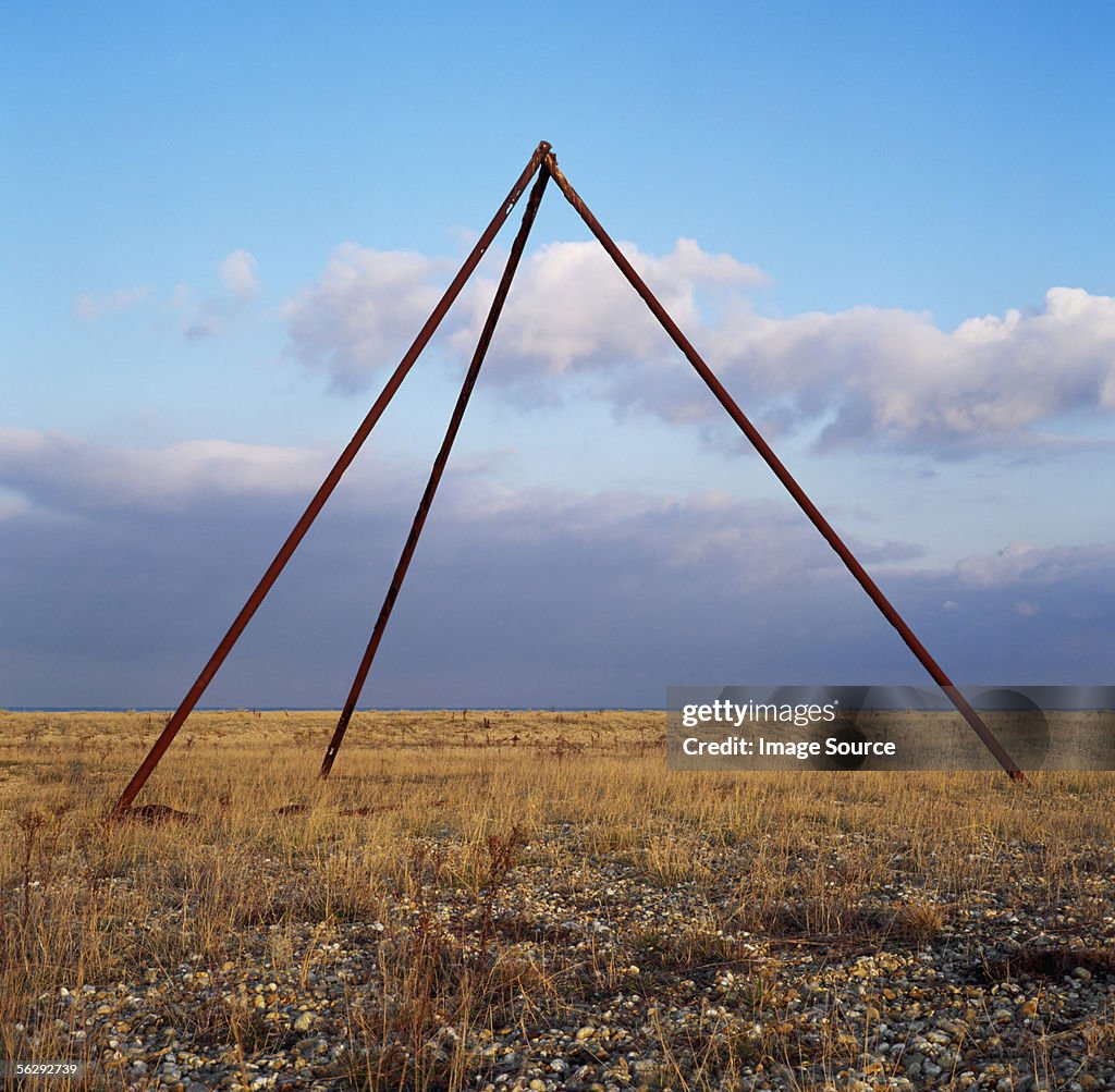 Poles on a plain