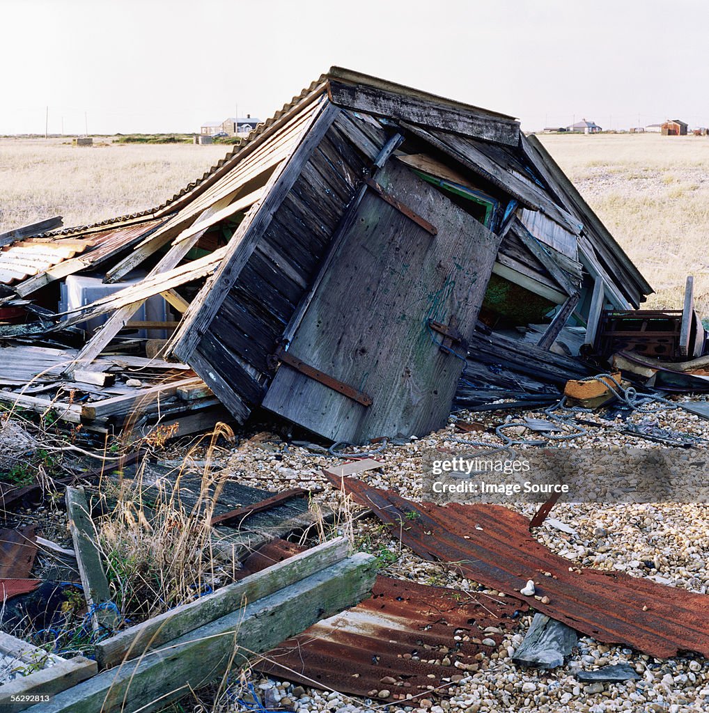 Collapsed shed