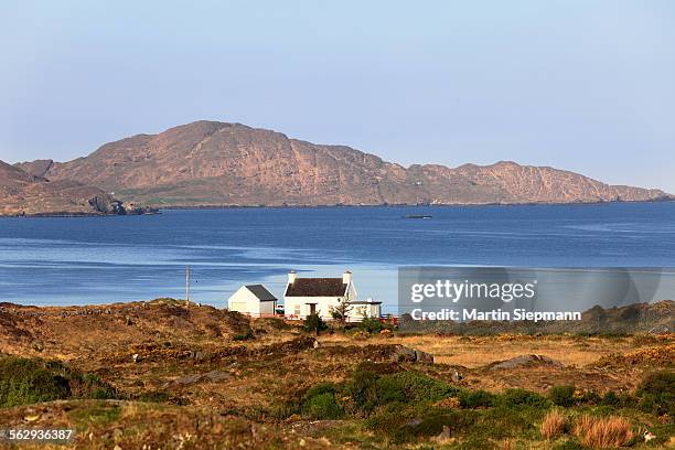 coastline near eyeries, beara peninsula, county cork, ireland, british isles, europe - beach cottage bildbanksfoton och bilder