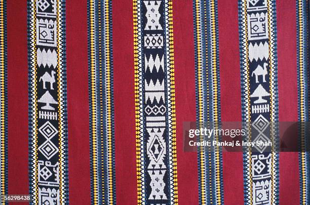 front view of red designed fabric. - majlis stock pictures, royalty-free photos & images