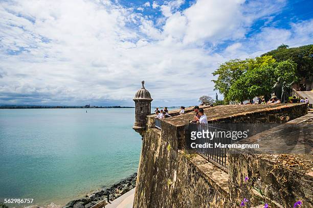 old san juan, the city walls - puerto rican culture foto e immagini stock