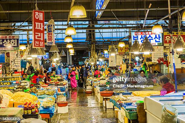 incheon, the grand fishery market - korea market stock pictures, royalty-free photos & images