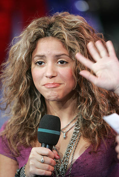 Singer Shakira appears onstage during MTV's Total Request Live at the MTV Times Square Studios on November 29, 2005 in New York City.