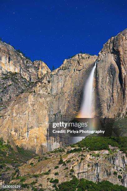 yosemite moonbow - moonbow stock pictures, royalty-free photos & images