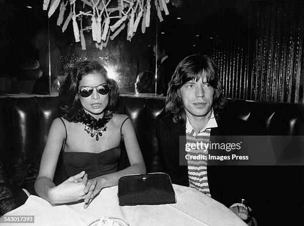 Mick Jagger and wife Bianca Jagger at Copacabana's in New York City, 1976.