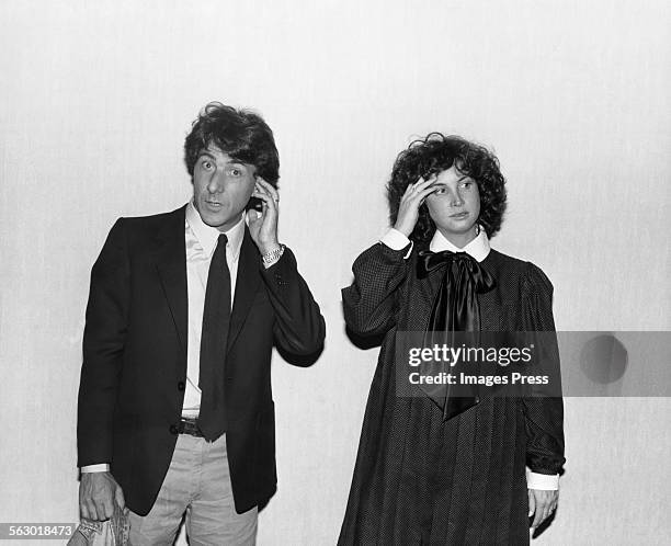 Dustin Hoffman and wife Lisa Hoffman at the New York Premiere of Tootsie circa 1982 in New York City.