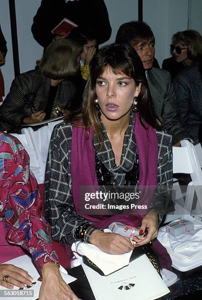 Princess Caroline attends Karl Lagerfeld fashion show circa 1980.