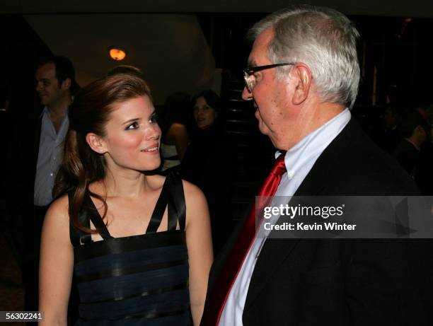 Actress Kate Mara and writer Larry McMurtry arrive at the premiere of "Brokeback Mountain" at the Mann National Theater on November 29, 2005 in...