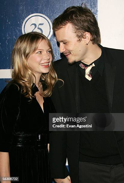 Actor Heath Ledger and his girlfriend actress Michelle Williams attend IFP's 15th Annual Gotham Awards at Chelsea Piers November 30, 2005 in New York...