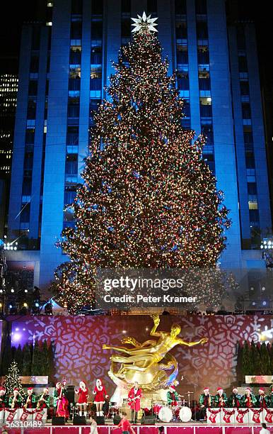 The 73rd annual Rockefeller Center tree lighting ceremony takes place November 30, 2005 in New York City.