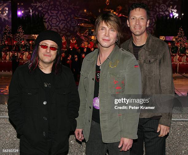 Members of the music group Goo Goo Dolls attend the lighting of the 73rd annual Rockefeller Center tree November 30, 2005 in New York City.