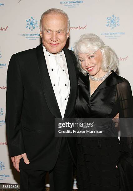 Astronaut and the 2nd man on the Moon Buzz Aldrin and wife Lois arrive at the first annual UNICEF Snowflake Ball held at the Regent Beverly Wilshire...
