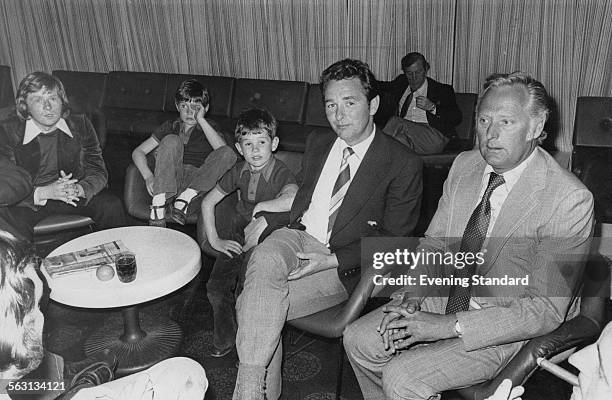 Nottingham Forest manager Brian Clough with his sons, Nigel and Simon, and assistant manager Peter Taylor , 14th May 1974.