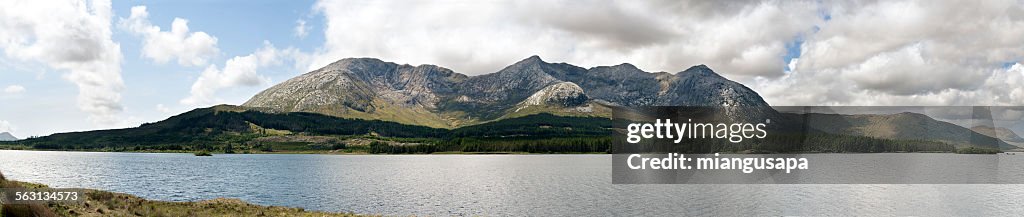 Panorama of natural landscape of mountains