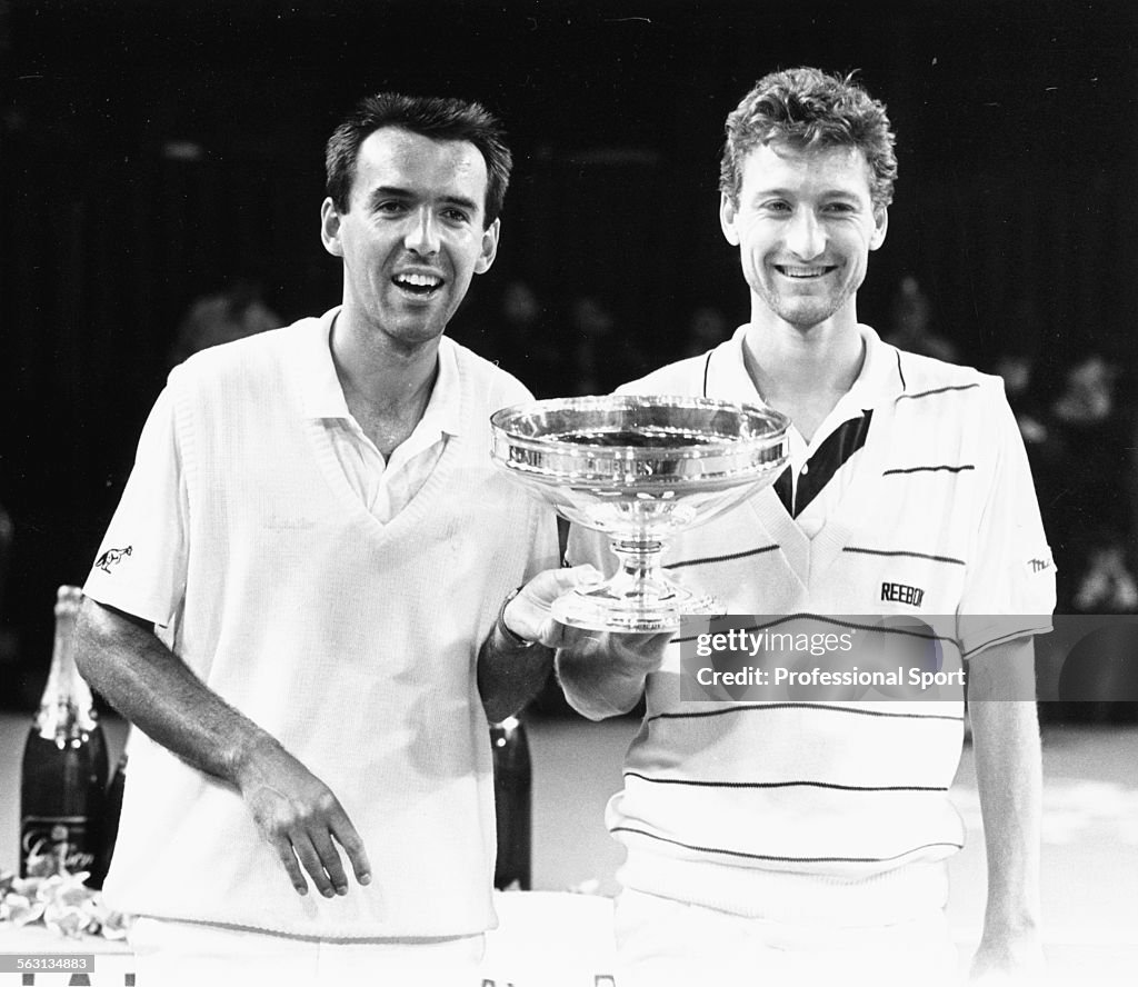 Mecir Examples Czechoslovakia tennis players Tomas Smid and Miroslav Mecir hold ...