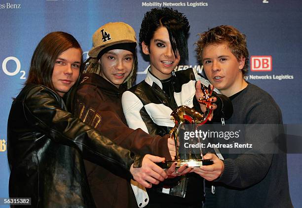 Members of the German teen band, "Tokio Hotel" received the Bambi Award in category Pop National at the 57th annual Bambi Awards at the International...