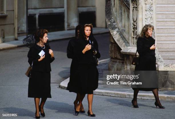 Mourners arrive for the funeral of Princess Grace of Monaco in Monte Carlo.