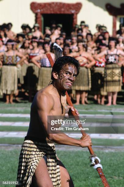 Maori Warrior at a tribal gathering in New Zealand.