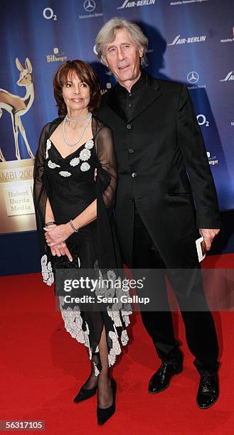 Eberhard Schoener and his wife Stefanie Schoener arrive for the 57th annual Bambi Awards at the International Congress Center December 01, 2005 in...