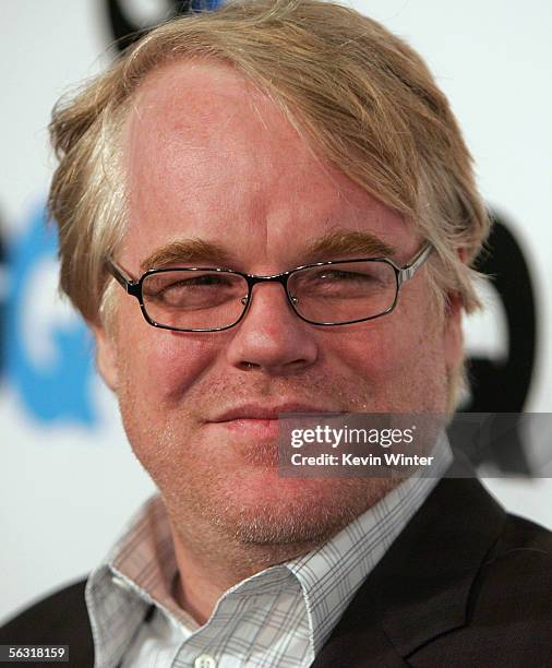 Actor Philip Seymour Hoffman arrives at the GQ 2005 Men Of The Year celebration at Mr. Chow Beverly Hills on December 1, 2005 in Beverly Hills,...