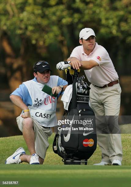 Paul Casey of England looks down the fairway during Day Two of the UBS Hong Kong Open at the Hong Kong Golf Club on December 2, 2005 in Fanling, Hong...