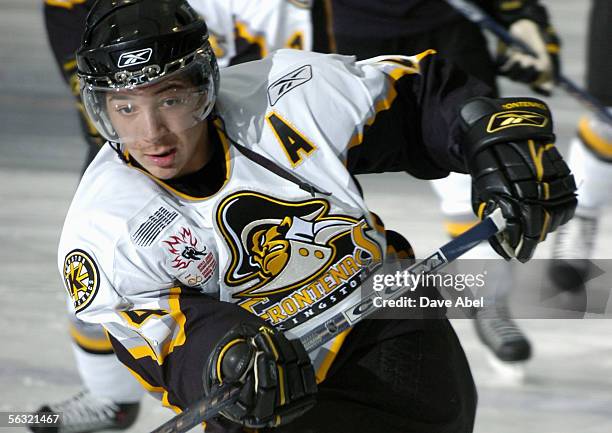 Chris Stewart of the Kingston Frontenacs skates during the game with the Toronto St. Michael's Majors on November 10, 2005 at St Michael's School...