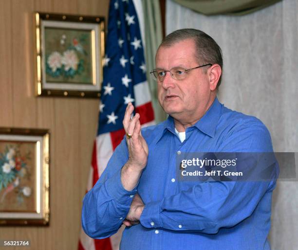 Spokane Mayor James E. West speaks during a breakfast meeting of the Southside Republican Action Club December 2, 2005 in Spokane, Washington. West...