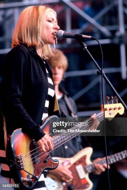 Kim Gordon of Sonic Youth performs at the Tibetan Freedom Concert 1996 at the Polo Fields in Golden Gate Park on June 16, 1996 in San Francisco...