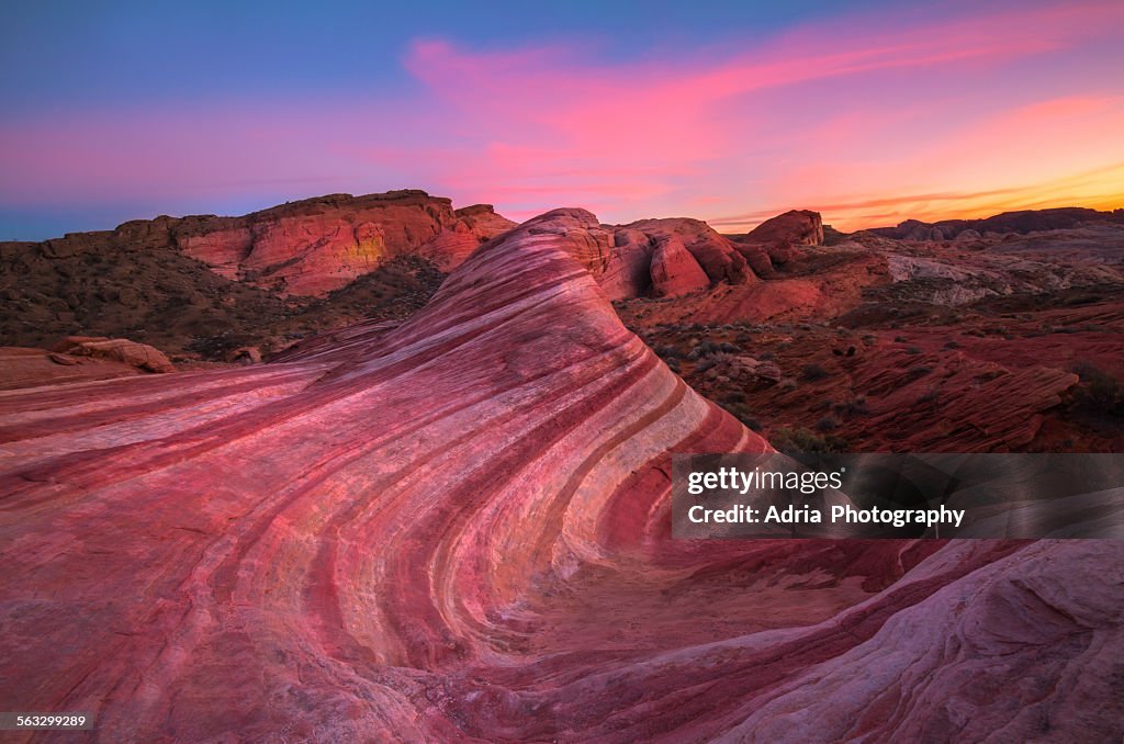 Wave Rock at sunset