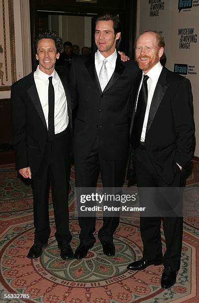 Ron Howard , Actor Jim Carrey, and Producer Brian Grazer arrive at the Museum Of The Moving Image Salute To Ron Howard at the Waldorf-Astoria...