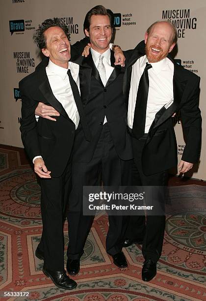 Ron Howard , Actor Jim Carrey, and Producer Brian Grazer arrive at the Museum Of The Moving Image Salute To Ron Howard at the Waldorf-Astoria...