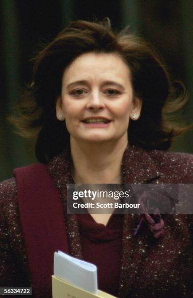 Cherie Blair, the wife of Britain's Prime Minister Tony Blair leaves