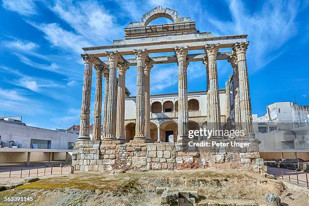 ruins of dianas temple,merida - merida spain stock pictures, royalty-free photos & images