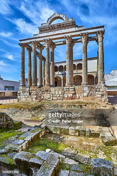 ruins of dianas temple,merida - merida spain stock pictures, royalty-free photos & images