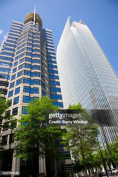 two recent skyscrapers, atlanta - 1180 peachtree stock pictures, royalty-free photos & images