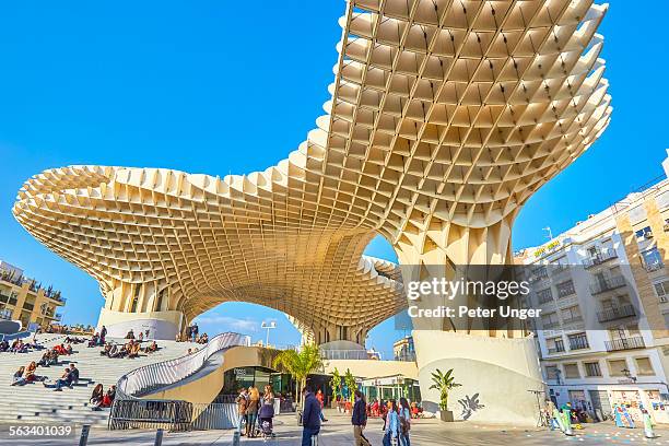 cityscape with metropol paraso - metropol parasol stock-fotos und bilder