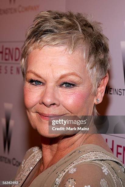 Actress Judi Dench arrives at the Los Angeles premiere of "Mrs. Henderson Presents" at the Fine Arts Theatre December 5, 2005 in Beverly Hills,...