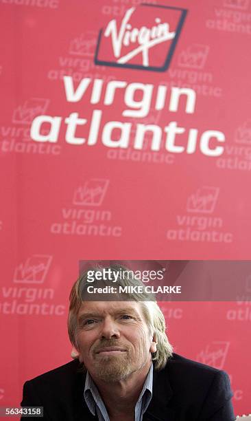 British tycoon and Virgin Atlantic boss Richard Branson takes part in a press conference in Hong Kong, 06 December 2005. Branson announced he was...