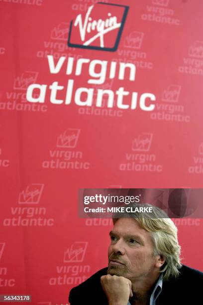 British tycoon and Virgin Atlantic boss Richard Branson takes part in a press conference in Hong Kong, 06 December 2005. Branson announced he was...