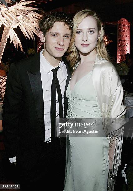 Actor Jamie Bell and girlfriend actress Evan Rachel Wood attend the "King Kong" world premiere after party at Pier 92 December 05, 2005 in New York...