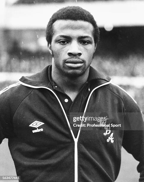 West Bromwich Albion football player Cyrille Regis on the pitch, circa 1978.