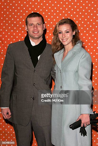 Dermot O'Leary and guest arrive at The Big Night In With Jamie Oliver at Finsbury Barracks on December 6, 2005 in London, England. Jamie Cullum and...