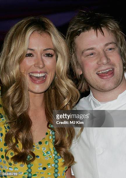 Cat Deeley and Jamie Oliver arrive at The Big Night In With Jamie Oliver at Finsbury Barracks on December 6, 2005 in London, England. Jamie Cullum...