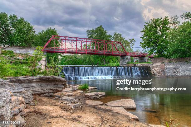 apple creek bridge at old appleton - missouri stock pictures, royalty-free photos & images