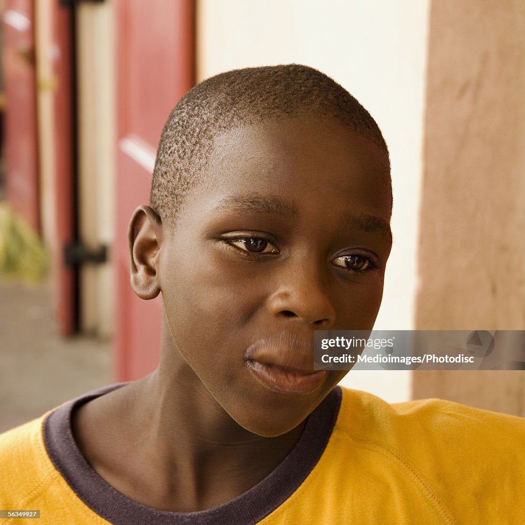 Boy (10-11 years) looking away