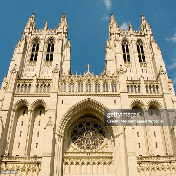 low angle view of a cathedral, washington national cathedral, washington dc, usa - national cathedral stock pictures, royalty-free photos & images