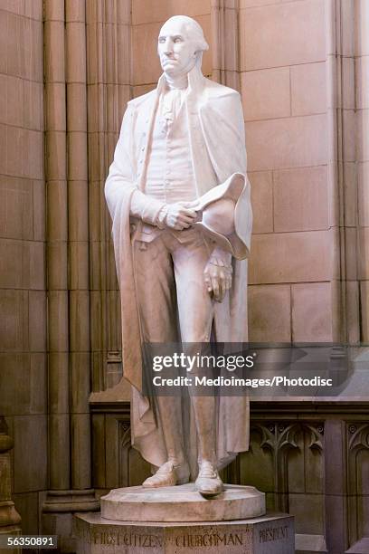 statue in a cathedral, george washington, national cathedral, washington dc, usa - national cathedral stock pictures, royalty-free photos & images